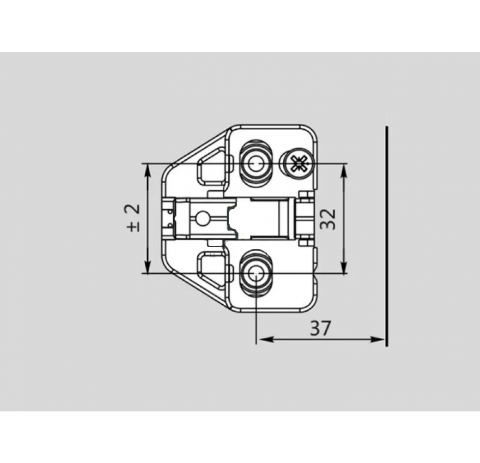 монтажная планка Pivot Pro, 3D, h=2 мм / ілмек табаны Pivot Pro, 3D, h=2 мм