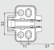 м. планка Pivot Star под евровинт, два отверстия, 3D, h=2 мм / Pivot Star ілмек табаны, евровинт, 2 тесік, 3D, h=2 мм